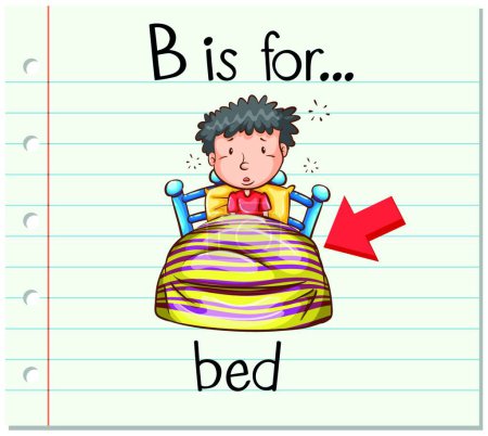 Ilustración de "Flashcard letra B es para la cama
" - Imagen libre de derechos