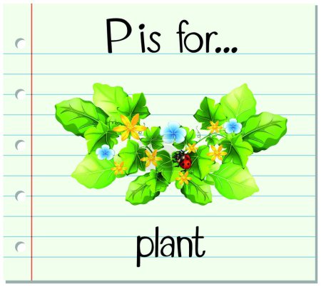 Ilustración de "La letra P de la tarjeta es para la planta
" - Imagen libre de derechos
