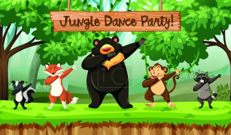 Photo for "Jungle dance party animals" - Royalty Free Image