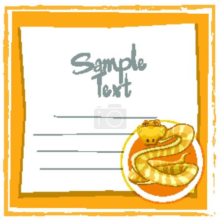 Téléchargez les illustrations : "Modèle de carte avec serpent jaune
" - en licence libre de droit