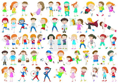 Illustration for "large set of different kids" - Royalty Free Image