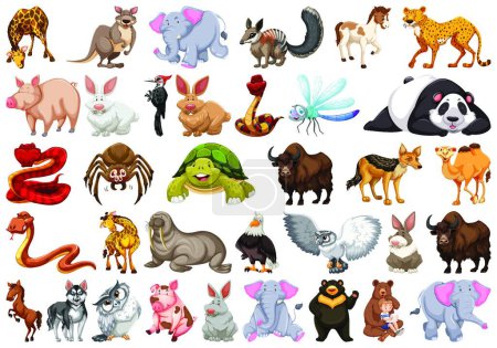 Téléchargez les illustrations : "ensemble d'animaux différents
" - en licence libre de droit