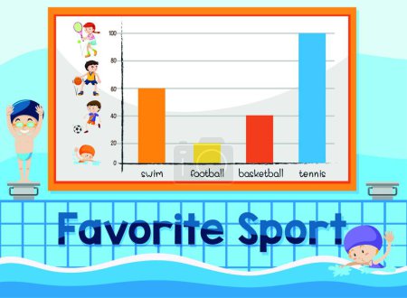 Téléchargez les illustrations : A favorite sport chart template - en licence libre de droit