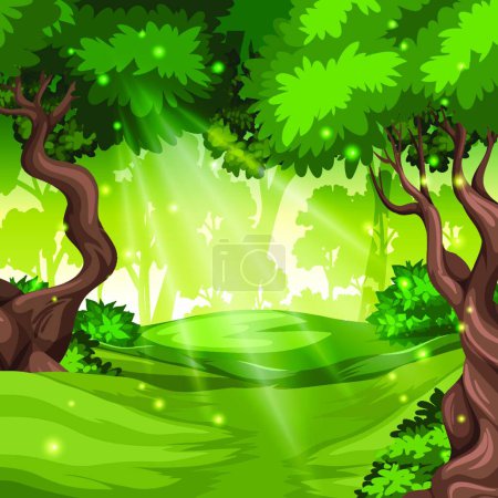 Illustration for A green forest background - Royalty Free Image