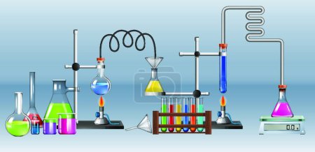 Illustration for Science lab with many equipment - Royalty Free Image