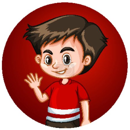 Illustration for "Happy boy on round background" - Royalty Free Image