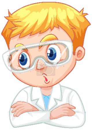 Illustration for Boy in science gown on isolated background - Royalty Free Image