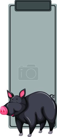 Téléchargez les illustrations : Illustration vectorielle du concept de marque-page cochon noir - en licence libre de droit