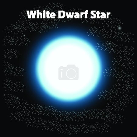 Illustration for White dwarf star in dark space background - Royalty Free Image
