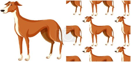 Illustration for Seamless design pattern with dogs isolated on white - Royalty Free Image