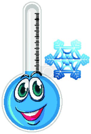 Illustration for "Thermometer and winter time" - Royalty Free Image