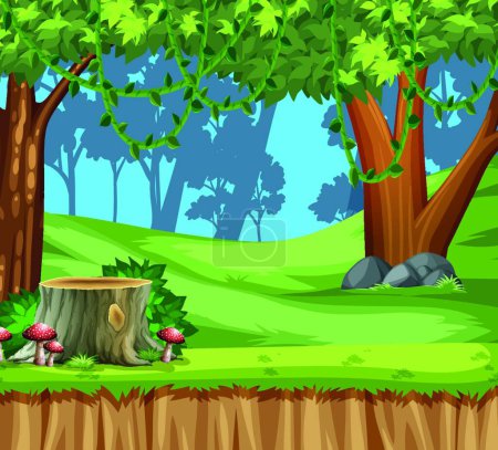 Illustration for Wood land scape scene - Royalty Free Image