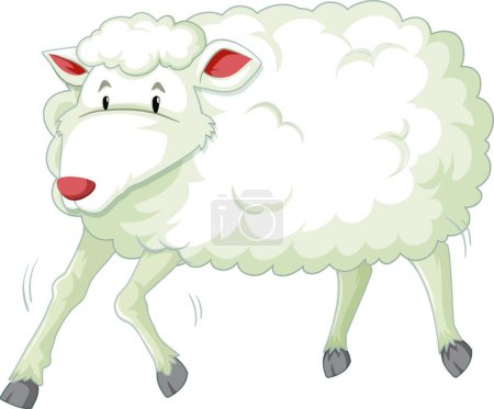 Illustration for A white cartoon sheep character - Royalty Free Image
