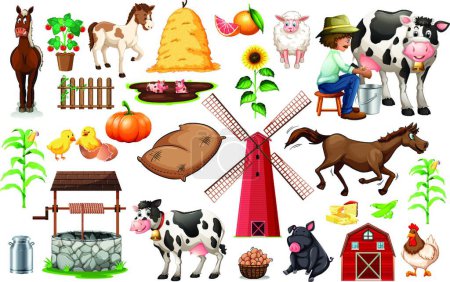 Illustration for "Set of farm objects" - Royalty Free Image