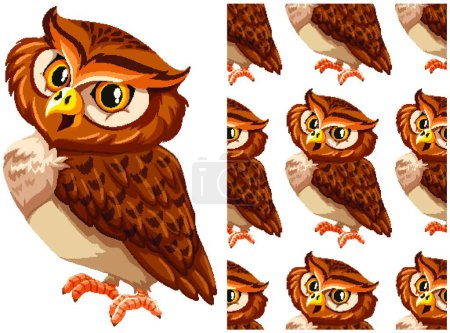 Illustration for Pixel art of owl, vector illustration simple design - Royalty Free Image