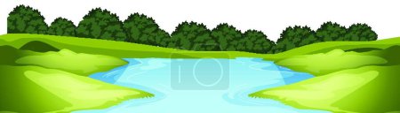 Ilustración de Lake in park foreground - Imagen libre de derechos