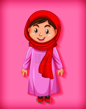 Ilustración de Hermoso personaje de dibujos animados dama árabe - Imagen libre de derechos