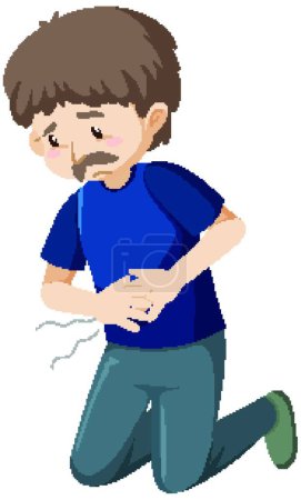 Illustration for "Old man having stomach ache" - Royalty Free Image