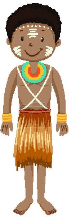 Ilustración de "Personas étnicas de tribus africanas en la ropa tradicional personaje de dibujos animados" - Imagen libre de derechos