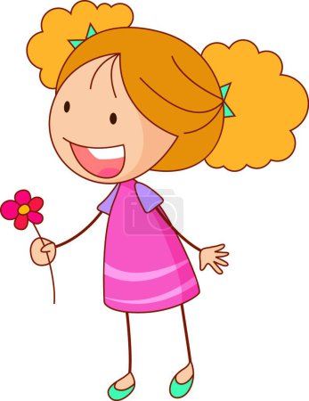 Illustration for Girl with flower   vector  illustration - Royalty Free Image