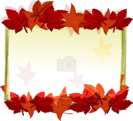 Illustration for Frame from leaves   vector  illustration - Royalty Free Image