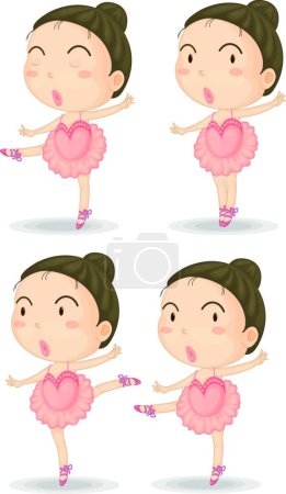 Illustration for Ballerinas dancing, vector illustration simple design - Royalty Free Image