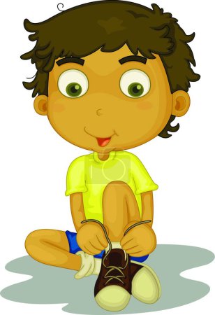 Illustration for Boy sitting   vector  illustration - Royalty Free Image