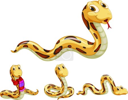 Téléchargez les illustrations : Serpent série, illustration vectorielle - en licence libre de droit