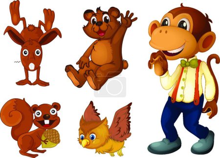 Illustration for Brown animal collection, simple vector illustration - Royalty Free Image