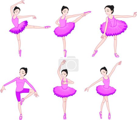 Illustration for Ballerina set vector illustration - Royalty Free Image