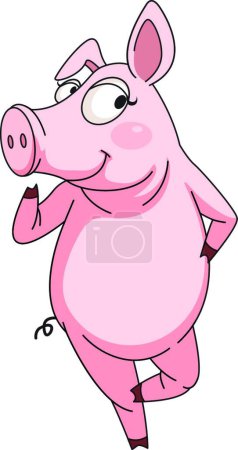 Téléchargez les illustrations : "Illustration vectorielle cochon insolent - en licence libre de droit
