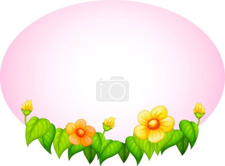Téléchargez les illustrations : Cadre de fleurs, illustration vectorielle design simple - en licence libre de droit