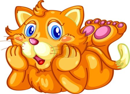 Illustration for Cartoon cat, vector illustration simple design - Royalty Free Image