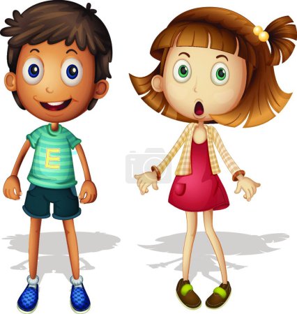 Illustration for Boy and girl, vector illustration simple design - Royalty Free Image