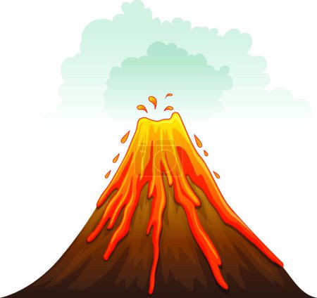 Ilustración de Volcán, ilustración vectorial diseño simple - Imagen libre de derechos