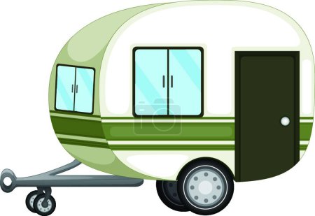 Illustration for Travel trailer, vector illustration simple design - Royalty Free Image