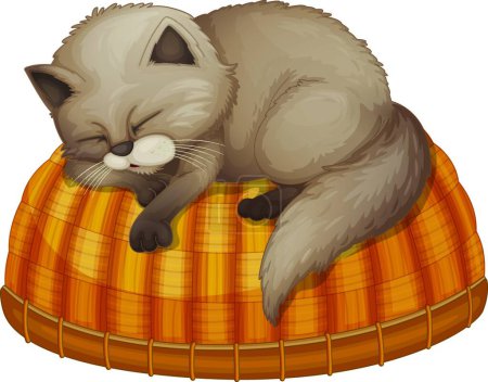 Ilustración de Dormir gato vector ilustración - Imagen libre de derechos