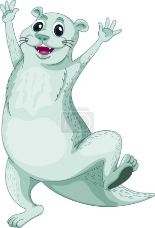 Ilustración de Otter carácter vector ilustración - Imagen libre de derechos