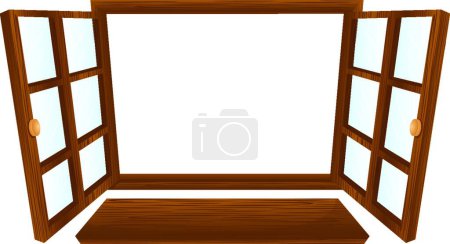 Illustration for "Open window" web icon vector illustration - Royalty Free Image