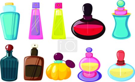 Illustration for Illustration of the Bottles of perfume - Royalty Free Image