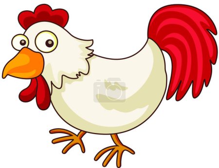Téléchargez les illustrations : Illustration vectorielle de dessin animé poulet - en licence libre de droit