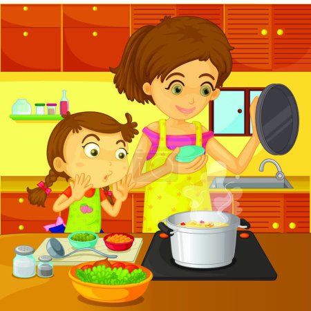 Illustration for Illustration of Helping at home - Royalty Free Image