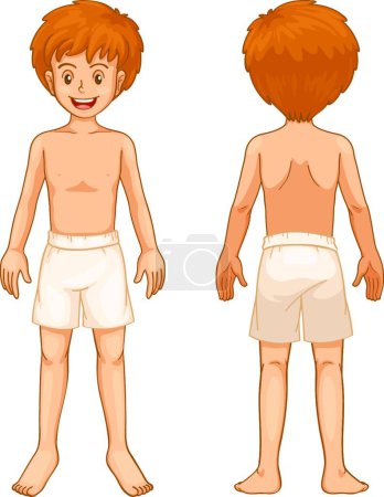 Illustration for Cute cartoon boy banner, vector illustration - Royalty Free Image