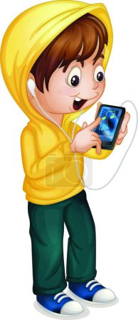 Illustration for Kid using tablet  vector illustration - Royalty Free Image