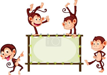 Illustration for Illustration of the Monkey sign - Royalty Free Image