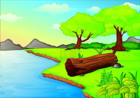 Illustration for Illustration of the river - Royalty Free Image