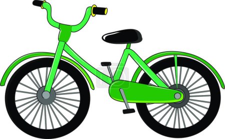 Ilustración de "Pequeña bicicleta verde "vector de ilustración - Imagen libre de derechos