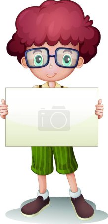 Illustration for Boy with card   vector illustration - Royalty Free Image