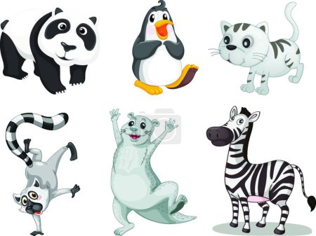 Ilustración de Set de animales, ilustración vectorial colorido - Imagen libre de derechos