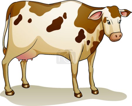 Téléchargez les illustrations : Illustration vectorielle de Bande dessinée mignonne vache - en licence libre de droit